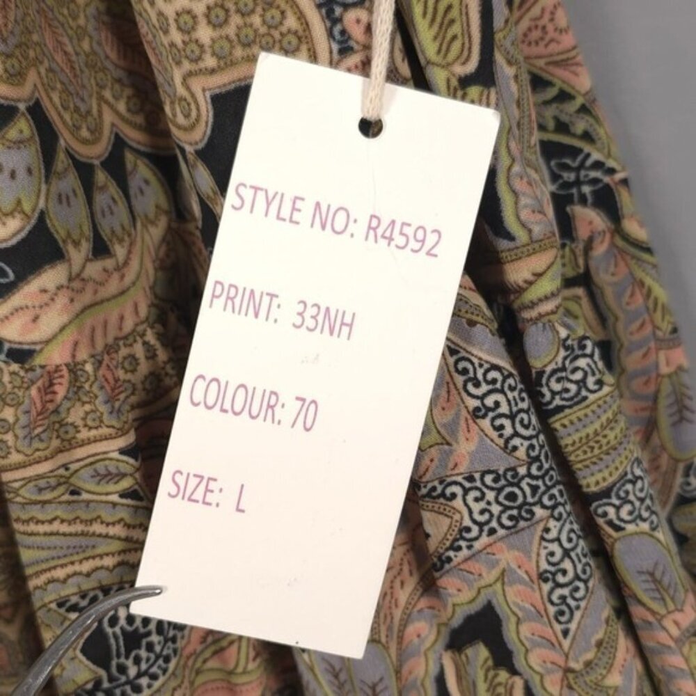 NWT Anthropologie Boemo Maxi Dress LARGE Paisley Tassels Tiered Halter  R4592‎ - Picture 9 of 9